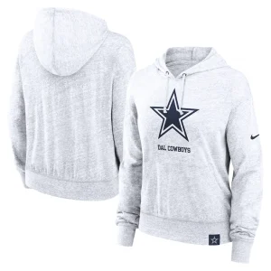 Dallas cowboys nike womens gym vintage logo pullover hoodie White