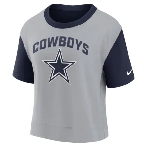 Dallas cowboys nike womens high hip fashion t shirt Navysilver S