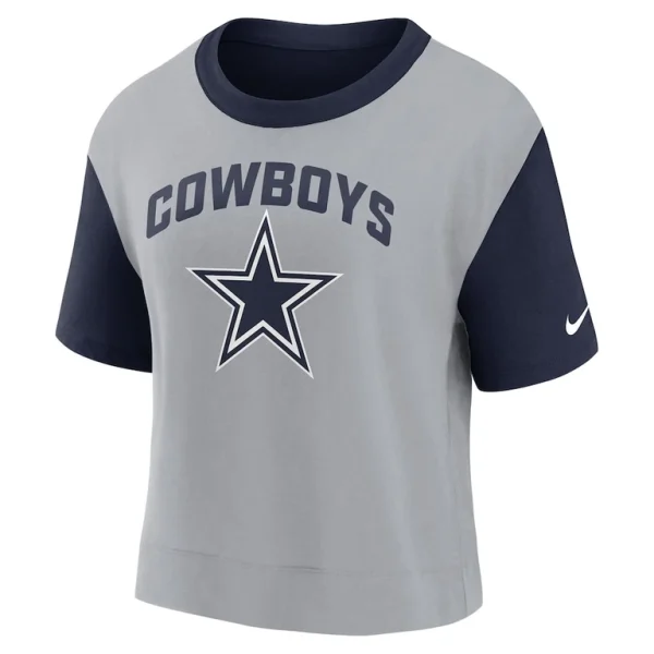 Dallas cowboys nike womens high hip fashion t shirt Navysilver S