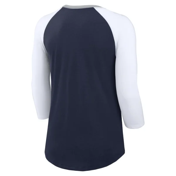 Dallas cowboys nike womens knockout arch raglan tri blend 34 sleeve t shirt Navywhite M