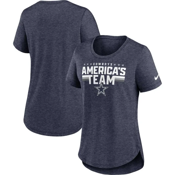 Dallas cowboys nike womens local fashion tri blend t shirt Heather navy