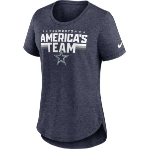 Dallas cowboys nike womens local fashion tri blend t shirt Heather navy S