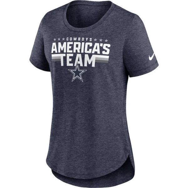 Dallas cowboys nike womens local fashion tri blend t shirt Heather navy S