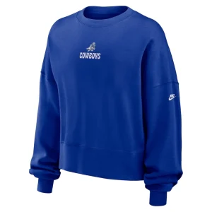 Dallas cowboys nike womens oversized rewind pullover sweatshirt Royal S
