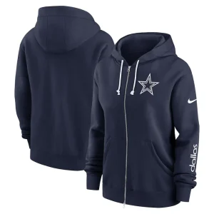 Dallas cowboys nike womens phoenix hoodie full zip sweatshirt Navy