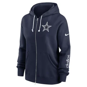 Dallas cowboys nike womens phoenix hoodie full zip sweatshirt Navy S