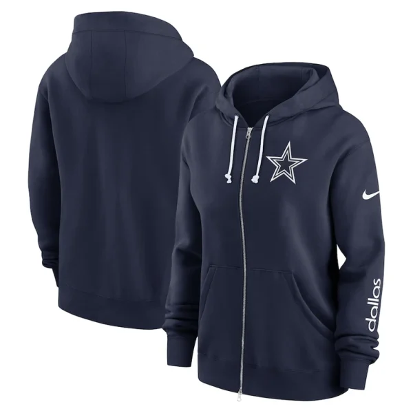 Dallas cowboys nike womens plus size phoenix full zip hoodie Navy