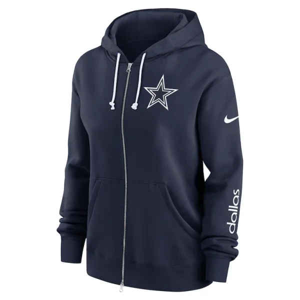 Dallas cowboys nike womens plus size phoenix full zip hoodie Navy Plus 2X