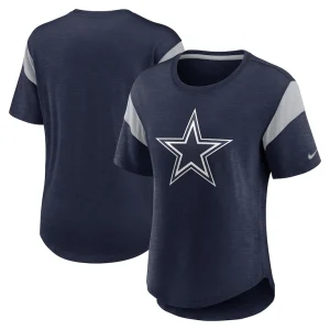 Dallas cowboys nike womens primary logo fashion top Heather navy