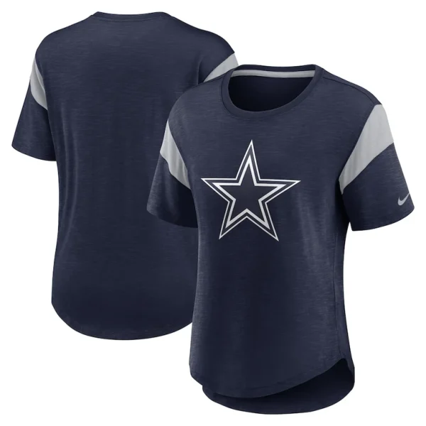 Dallas cowboys nike womens primary logo fashion top Heather navy