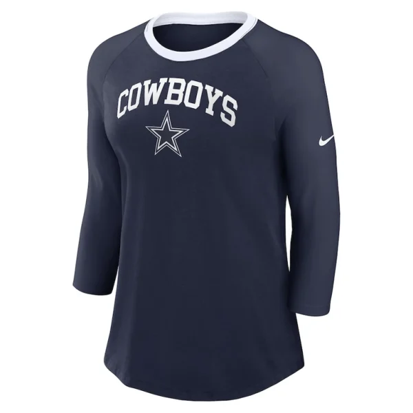 Dallas cowboys nike womens raglan 34 sleeve t shirt Navy S
