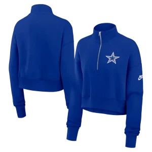 Dallas cowboys nike womens rewind phoenix half zip sweatshirt Royal