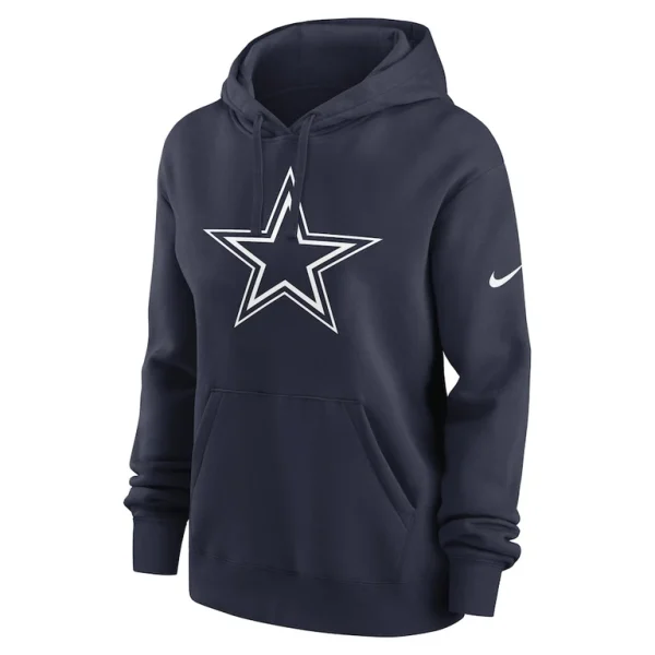 Dallas cowboys nike womens team logo club fleece pullover hoodie Navy S