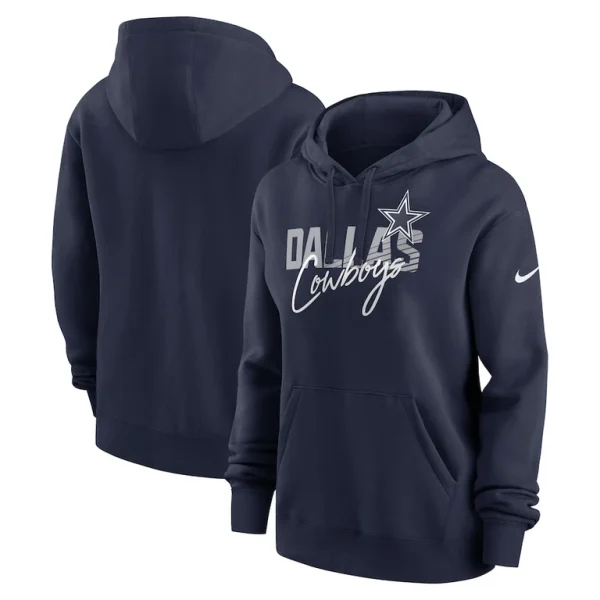 Dallas cowboys nike womens wordmark club fleece pullover hoodie Navy