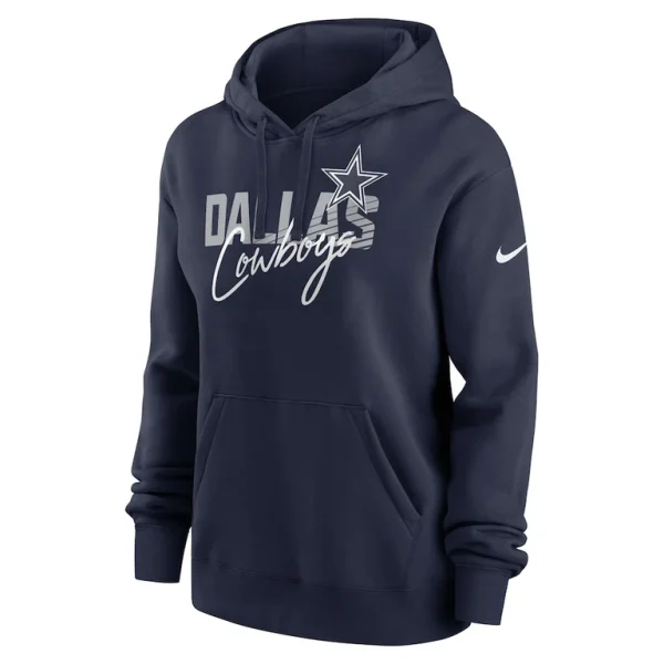 Dallas cowboys nike womens wordmark club fleece pullover hoodie Navy S