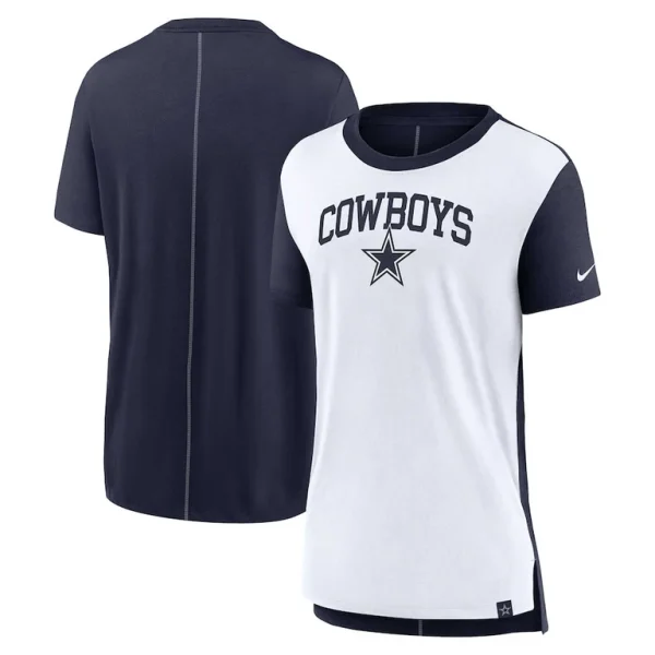 Dallas cowboys nike womens wordmark tri blend t shirt Creamnavy