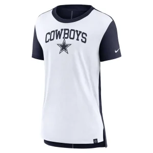 Dallas cowboys nike womens wordmark tri blend t shirt Creamnavy S