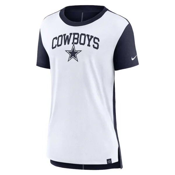 Dallas cowboys nike womens wordmark tri blend t shirt Creamnavy S