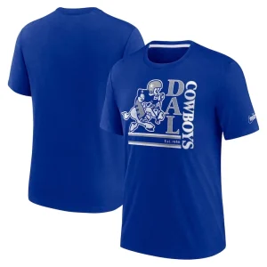 Dallas cowboys nike wordmark logo tri blend t shirt Royal