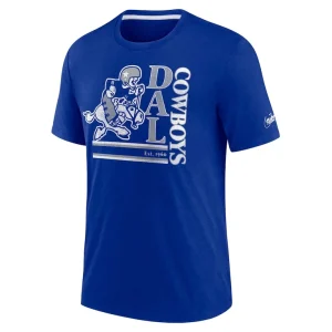 Dallas cowboys nike wordmark logo tri blend t shirt Royal M