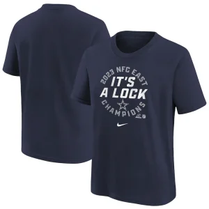 Dallas cowboys nike youth 2023 nfc east division champions locker room trophy collection t shirt Navy