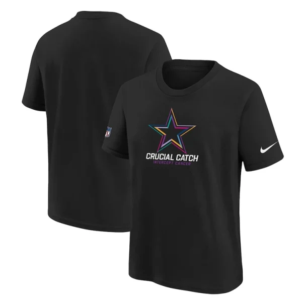 Dallas cowboys nike youth 2024 nfl crucial catch t shirt Black