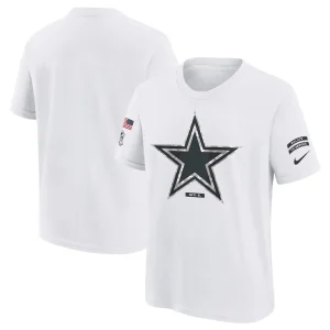 Dallas cowboys nike youth 2024 salute to service t shirt White