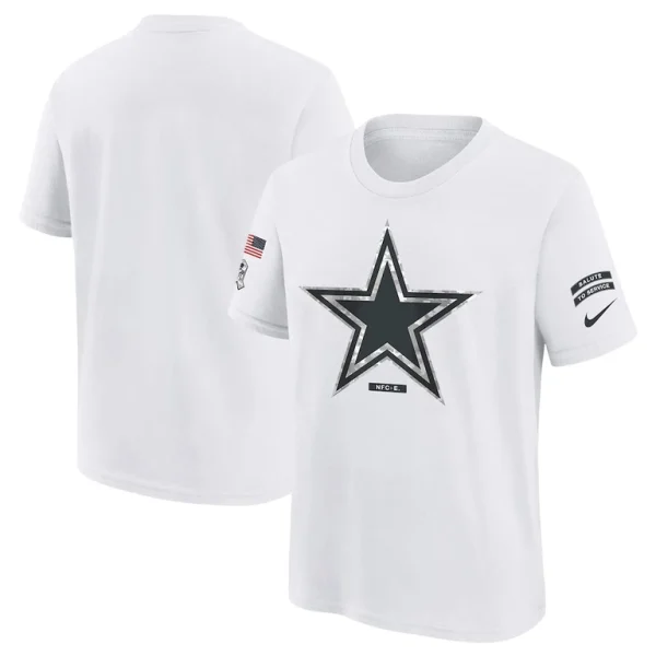 Dallas cowboys nike youth 2024 salute to service t shirt White