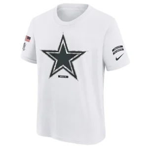 Dallas cowboys nike youth 2024 salute to service t shirt White Yth M
