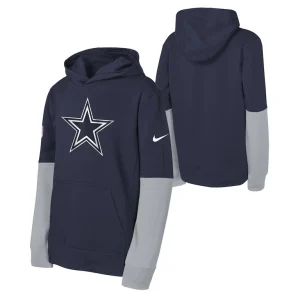 Dallas cowboys nike youth club pullover hoodie Navy