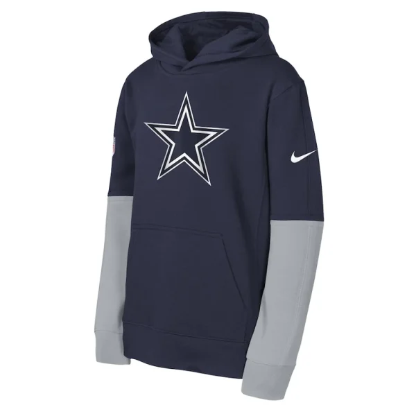 Dallas cowboys nike youth club pullover hoodie Navy Yth M