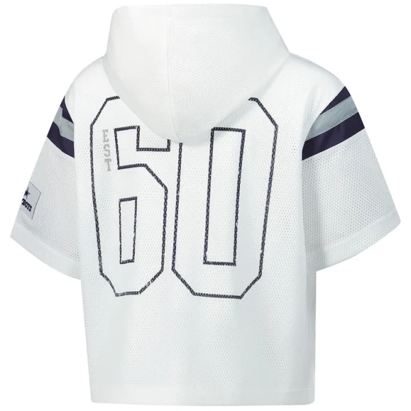Dallas cowboys the wild collective womens mesh short sleeve hoodie t shirt White M