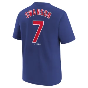 Dansby swanson chicago cubs nike youth home player name number t shirt Royal Yth L