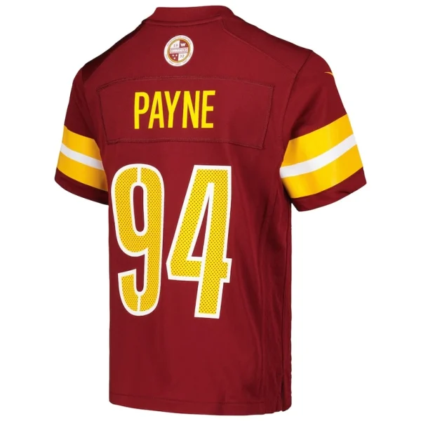 Daron payne washington commanders nike youth game jersey Burgundy Yth L