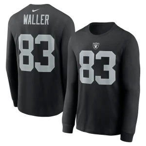 Darren waller las vegas raiders nike player name number long sleeve t shirt Black