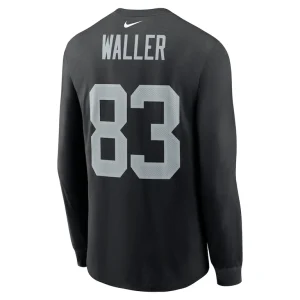 Darren waller las vegas raiders nike player name number long sleeve t shirt Black L