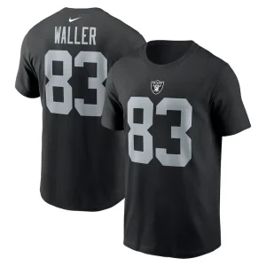 Darren waller las vegas raiders nike player name number t shirt Black