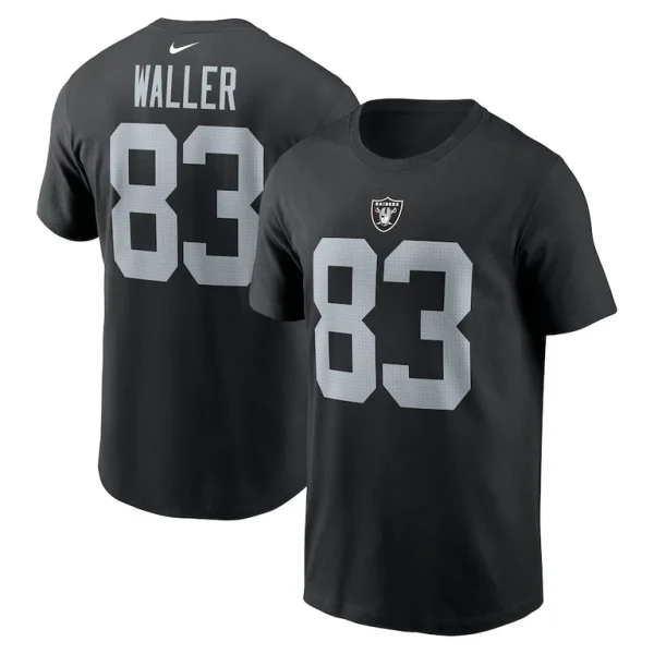Darren waller las vegas raiders nike player name number t shirt Black