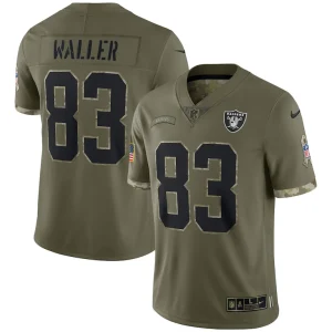 Darren waller las vegas raiders nike salute to service limited jersey Olive