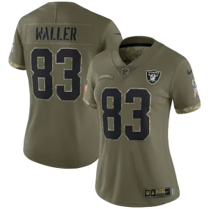 Darren waller las vegas raiders nike womens salute to service limited jersey Olive