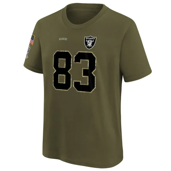 Darren waller las vegas raiders nike youth salute to service name number t shirt Olive Yth M
