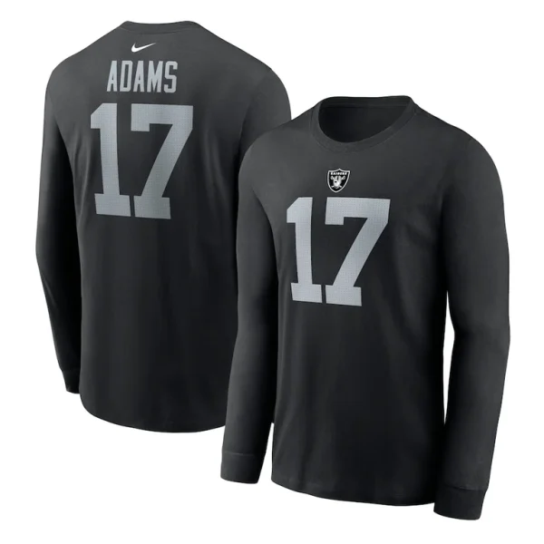 Davante adams las vegas raiders nike player name number long sleeve t shirt Black