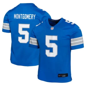 David montgomery detroit lions nike youth team player game jersey Blue