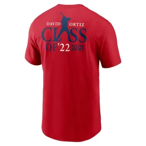 David ortiz boston red sox nike 2022 hall of fame essential t shirt Red L