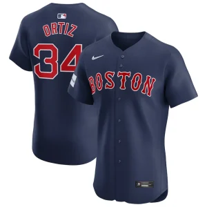 David ortiz boston red sox nike alternate elite sponsor patch player jersey Navy