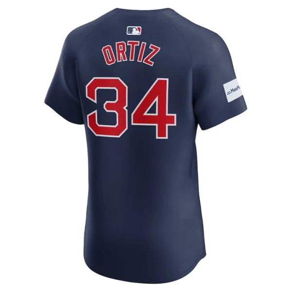 David ortiz boston red sox nike alternate elite sponsor patch player jersey Navy 48