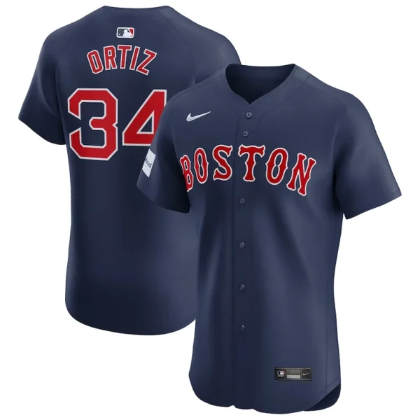 David ortiz boston red sox nike alternate elite sponsor patch player jersey Navy
