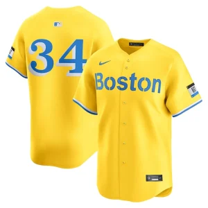 David ortiz boston red sox nike city connect retired player jersey Gold