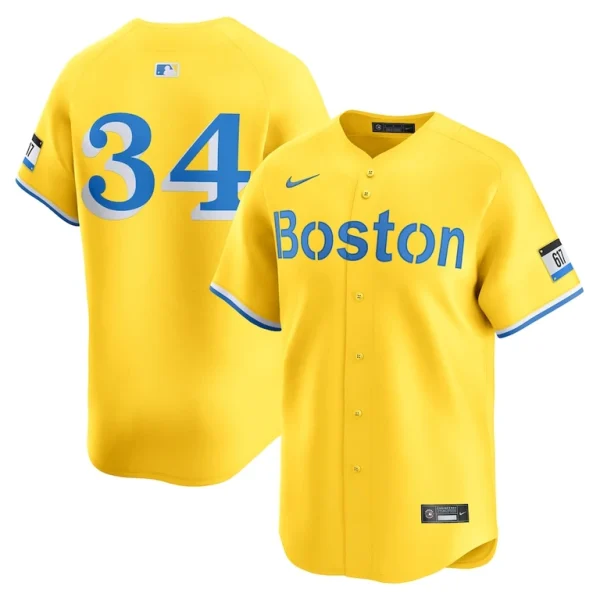 David ortiz boston red sox nike city connect retired player jersey Gold