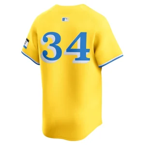 David ortiz boston red sox nike city connect retired player jersey Gold L